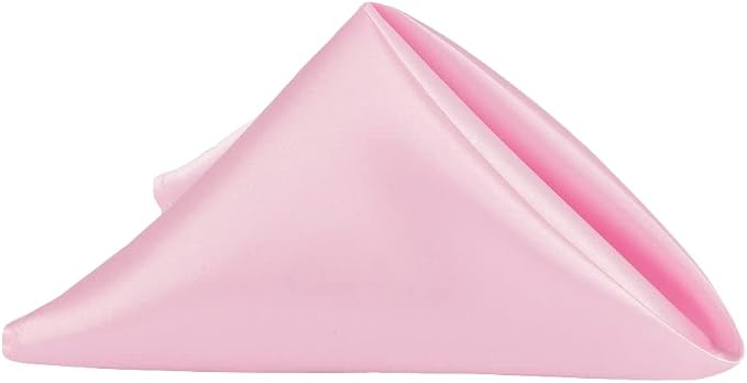 CVL 50 Pk, Satin Napkin 20"x20" Square Edge: Hemmed Material: 100% Polyester - Medium Pink by Unknown