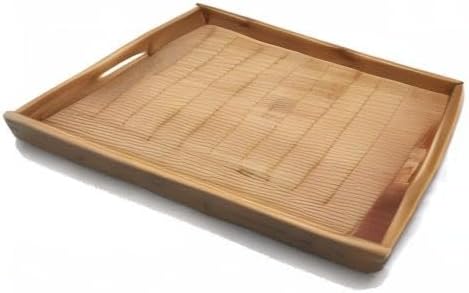 Large Bamboo Tray with Handle for Tea Lunch Dinner Butler Serving Tray Shelf Tray, 20"x13" -WOODO Collection - Image 6