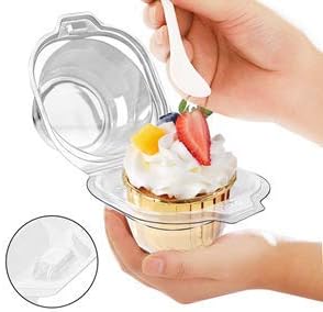 180 Packs Individual Cupcake Containers Stackable Single Compartment Cupcake Disposable Carrier Holder Box Deep Dome Clear Plastic BPAFree (180 counts) - Image 5
