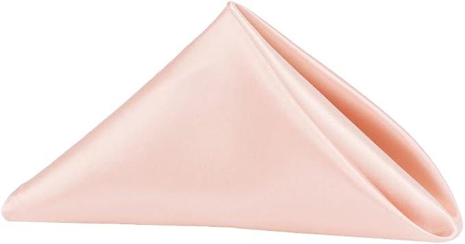 CVL 50 Pk, Satin Napkin 20"x20" Square Edge: Hemmed Material: 100% Polyester - Blush/Rose Gold by Unknown