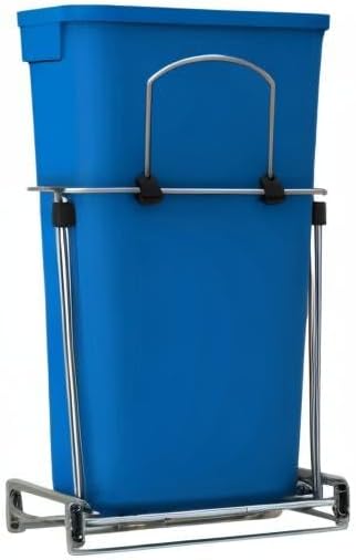 Rev-A-Shelf Pullout Trash Can for Kitchen Cabinets, Blue/Black Bin, 27 Qt | Large Capacity Garbage Recycling Waste Container, Heavy Gauge Metal Wire Construction, Full Extension Slides, RV-15KD-2218C-S - Image 10