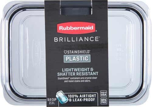 Rubbermaid Brilliance Food Storage Container, Large, 9.6 Cup | Clear | Pack of 2 - Image 15