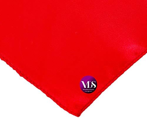 VDS - 25 Pieces | Satin Napkins 20 x 20 Inch Square | Kitchen & Dinner Table Napkins Cloths Handkerchief for Restaurant Bistro Wedding Christmas Birthday Party Dinner Decoration (Red) - Image 5