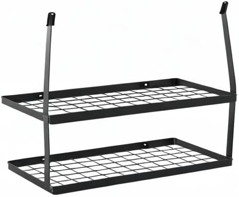 KES 2-Tier Wall Pot Rack, 30-Inch, 100 Lbs Load, Heavy-Duty, Matte Black | 12 Removable S-Hooks, Cast Iron Pots and Pans Organizer, 16-Inch Stud Spacing, Kitchen & Dining Storage - Image 10