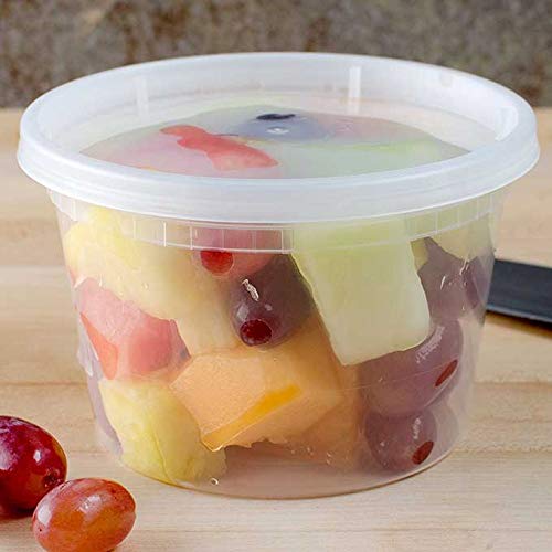 Microwavable Hot and Cold Translucent Plastic Deli Food Storage Container with Lid, 16-Ounce (12-Pack) - Image 3