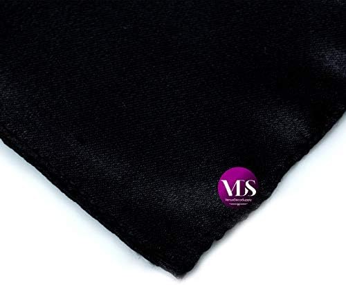 VDS - 125 Pieces | Satin Napkins 20 x 20 Inch Square | Kitchen & Dinner Table Napkins Cloths Handkerchief for Restaurant Bistro Wedding Christmas Birthday Party Dinner Decoration (Black) - Image 5