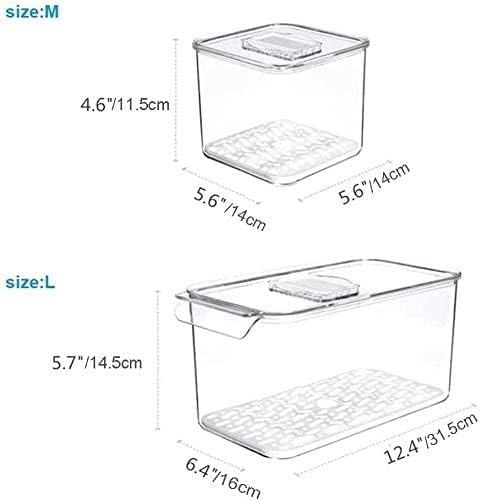 SANNO Produce Saver Containers for Refrigerator - Stackable Kitchen Organizer Keeper Bin, with Removable Drain Tray, Set of 6 - Image 6
