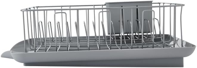 Farberware Classic 3-Piece Dish Drying Rack Set, Gray - Rust-Resistant Dish Rack for Kitchen Counter with Self-Draining Board and Flatware Caddy - Image 8