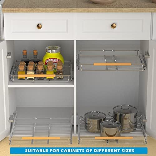 Pull Out Drawer Cabinet Organizer, Expandable Slide Out Storage Shelves - Heavy Duty, Durable and Smooth Slide-Out, 23" x 40" Wide x 22.5" Deep, 1 Pack - Image 7