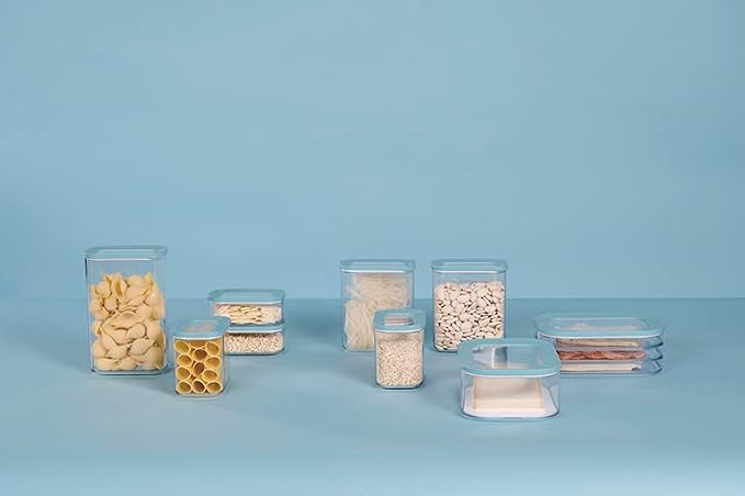 Mepal - Storage Container Modula 3-Piece Set – Clear Food Container with Lid - Kitchen Organizers & Plastic Storage Boxes – Stackable & Airtight - 1x 2000 ml & 2x 1000 ml - Nordic Green - Image 7