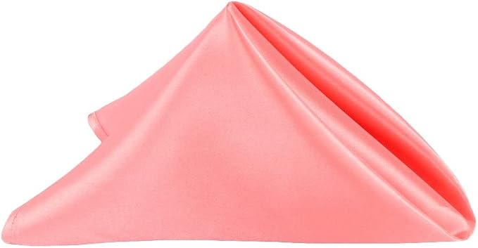 CVL 50 Pk, Satin Napkin 20"x20" Square Edge: Hemmed Material: 100% Polyester - Coral by Unknown