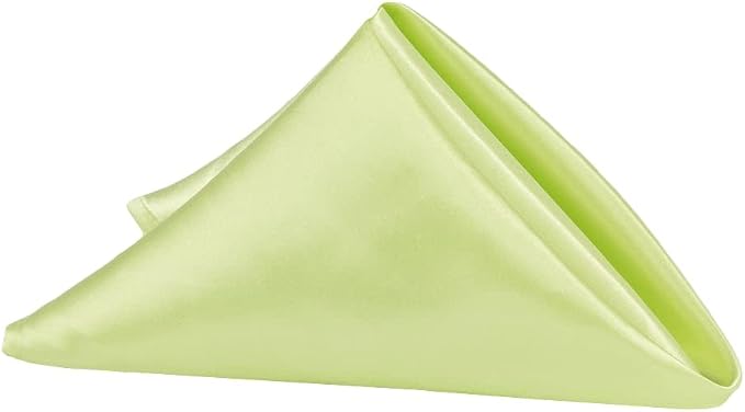 CVL 50 Pk, Satin Napkin 20"x20" Square Edge: Hemmed Material: 100% Polyester - Apple Green by Unknown