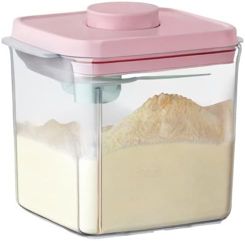 Formula Container - 1700ml Airtight Formula Dispenser One Button Handy Milk Powder Container BPA-Free Storage Containers with Scoop and Scraper Transparent 730g - Image 7