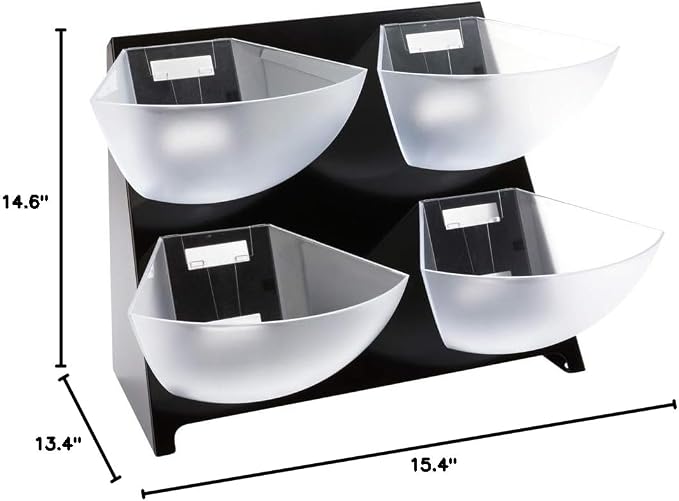 Restaurantware-Met Lux 15.5 x 10 x 10.5 Inch Coffee Accessory Caddy, 1 Premium Coffee And Condiment Organizer - 4 Removable Compartments, Black Steel Breakroom Organizer - Image 11