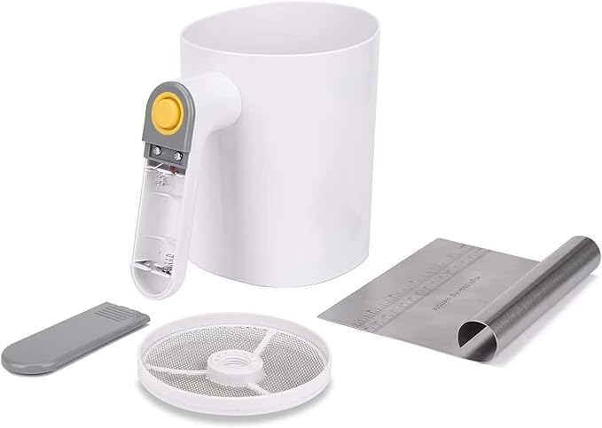 Electric Flour Sifter, Battery Operated Flour Sifter for Baking with Dough Scraper, Ergonomical Handle Flour Sieve for Cooking, 4 Cup Sieve, Pastry Baking, Easy to Clean - Image 7