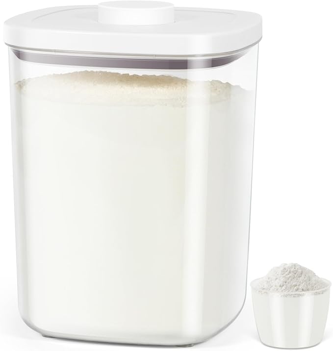 TBMAXS Airtight Rice Container 20 Lbs, Clear PET Plastic Food Storage Container Bin For Flour Sugar, Dry Food Holder with Easy Locking Lid for Kitchen Pantry Organization and Storage - Image 8