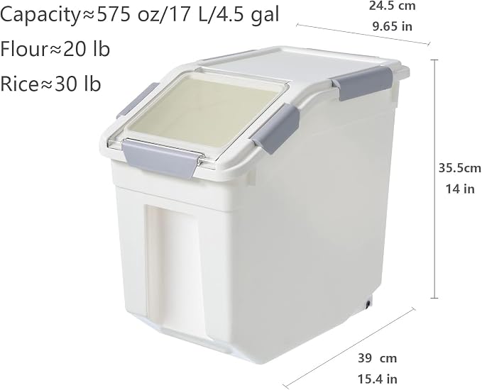 CITY BABY 2 Pack Airtight Flour Storage Container With Scoop,Dry Food, Sugar, Baking Supplies,Rice Container Set -BPA Free- Pet Food Storage Container,Dog Cat Birds Food Bin(20 lb) - Image 6