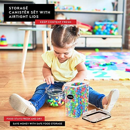 4 Pack Cereal Dispenser Airtight Food Storage Containers and Pack of 6 Plastic BPA Free Kitchen Pantry Storage Containers with Labels and Marker - Image 9