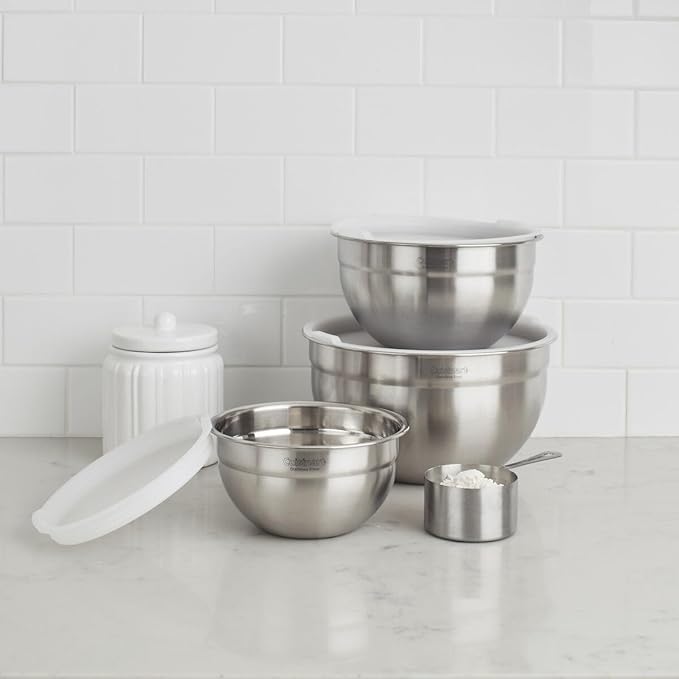 Cuisinart Mixing Bowl Set, Nesting Bowls, Stainless Steel, 3-Piece | 1.5, 3 & 5 qt. stainless steel mixing bowls for baking, cooking & prep, dishwasher safe, durable & compact, CTG-00-SMB - Image 7