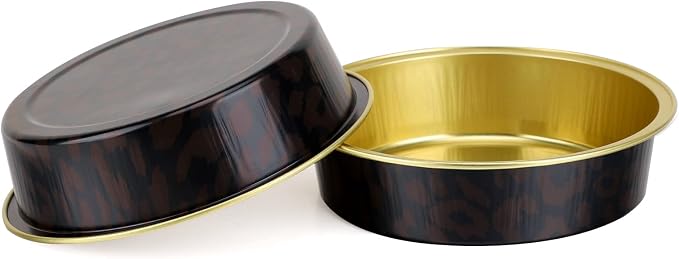 Beasea 20 Pack 4” Mini Pans with Lids, 8oz Disposable Aluminum Baking Foil Tins Round Small Black Dark Red Spot Container for Individual Cupcake Dessert Muffin Ramekin Cheesecake Quiche Oven Dishes - Image 6