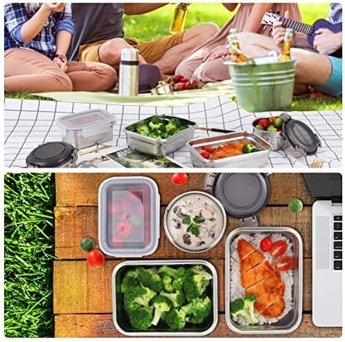 Cykorxicc 12PC 304 Stainless Steel Food Storage Containers with Lids Leakproof, Meal Prep Container Airtight, Lunch Boxes, Kimchi Containers for food storage Nestable | Oven/Dishwsher/Freezer Safe - Image 6