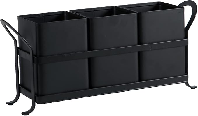 NelyBet Flatware, Cutlery,Kitchen Utensil & Silverware Caddy Organizer Bin Holder for Forks, Spoons, Knives - Perfect for Kitchen Countertop- Black - Image 7