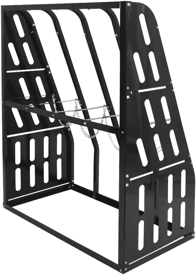 Vertical Bar Rack 1500 LBS Capacity, Steel Long Parts Storage Rack, 4 Bays Lumber Storage Rack, Heavy Duty Standing Bar Rack with Safety Chain for Garage Workshop Factory, 24"D x 48"W x 60"H | Steel Long Parts Storage Rack, Heavy Duty Vertical Pipe Rac... - Image 7