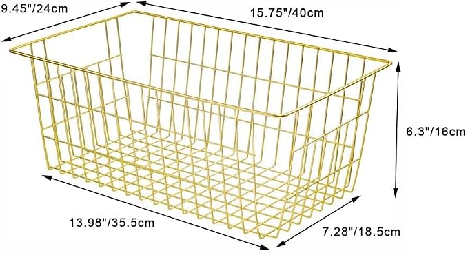 SANNO Wire Baskets Storage Baskets, Freezer Bakets Pantry Baskets Kitchen Organizing Basket Set, Great for Home, Bathroom, Tables Countertops, Office - Image 4