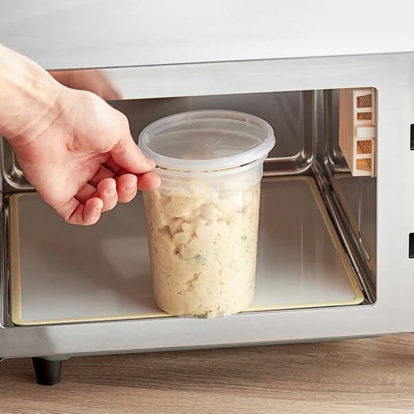 Premium 32 oz Deli Containers with Lids – Leakproof, Airtight, BPA-Free Food Storage | Stackable Meal Prep & Takeout Soup Containers | Microwave, Freezer, Dishwasher Safe (24) - Image 7