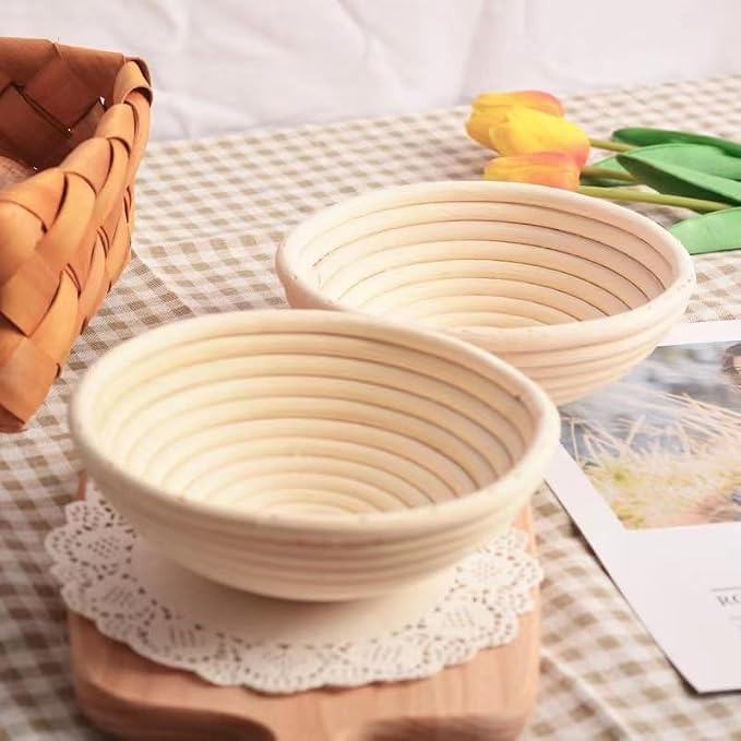 Banneton Bread Proofing Basket Set of 6 with Cloth Liner, 6 Inch, Round | Banneton Basket, Mini Sourdough Rattan Bowl for Sourdough Bread Baking for Home Bakers and Professionals - Image 9