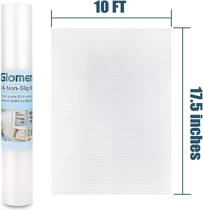 Shelf Liner, Non-Slip Cabinet Liner, Washable Oil-Proof for Kitchen Cabinet, Shelves, Refrigerator, Storage, Desks, 17.5 Inches x 10 FT, Non Adhesive Drawers Liner (17.5 Inches x 10 FT)… Clear - Image 7