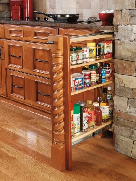 Rev-A-Shelf Pull Out Cabinet Organizer 432-BF-6C, Multi-Use 6-Inch Kitchen Cabinet Base Filler Wood with 3 Adjustable Shelves for Storage and Organizing, Wholesalehome Installation Kit Included - Image 9