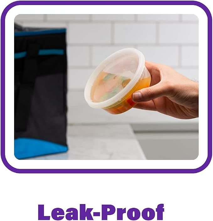 [Case of 240 8 oz. Plastic Food Storage Deli Containers with Lids, Disposable Soup Containers With Lids - Perfect for Storing Soups, Sauces, and Snacks - Image 5