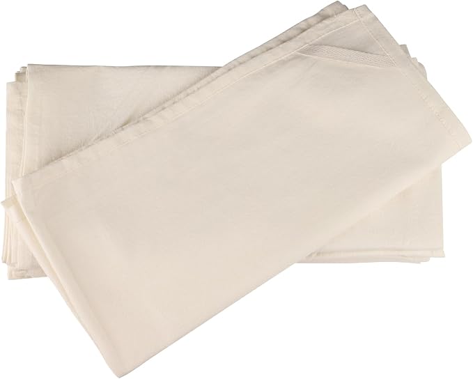 100% Cotton Flour Sack Towels – 12 Pack, 27x27 Inches, Natural, Lint-Free, Pre-Washed, Hemmed Edges – Reusable Kitchen Towels for Cleaning, Embroidery, Printing & Crafts - Natural - Image 5