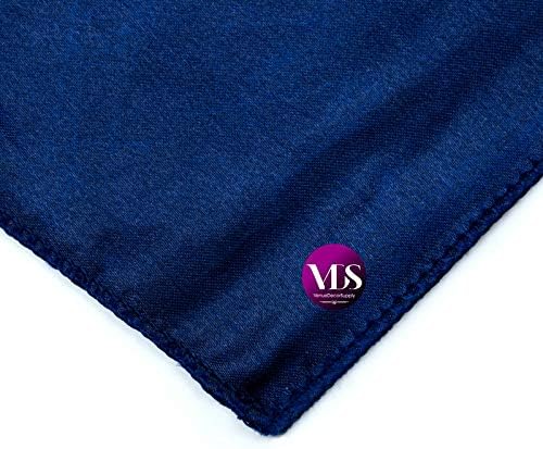 VDS - 50 Pieces | Satin Napkins 20 x 20 Inch Square | Kitchen & Dinner Table Napkins Cloths Handkerchief for Restaurant Bistro Wedding Christmas Birthday Party Dinner Decoration (Navy Blue) - Image 5