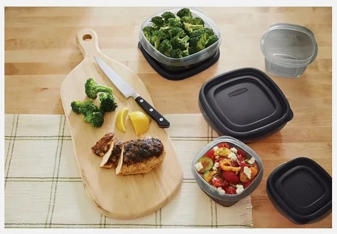 Rubbermaid Easy Find Lids Food Storage Containers 46-Piece Set BPA-free Freezer Dishwasher Microwave-Safe Black - Image 9