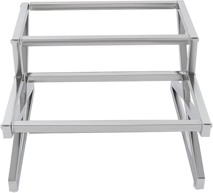 Expandable Stainless Steel Spice Rack Set,14"-25.6" Adjustable Countertop Seasoning Containers, 2-Tier Inclined Organizer Shelf w/ 10 1/9 Pans for Sauce Ingredients Fruits Toppings (10 Pans) - Image 7