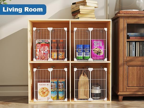 Deep Freezer Organizer Bin with Adjustable Divider Pantry, 13.8x13.8x13.8'' | Vertical Sides Wire Freezer Baskets, Freezer Bins for Upright Freezer Meats Frozen Food Snacks Ice Cream Fruits & Vegetables - Image 9