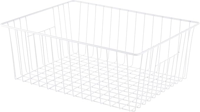 Npro 4 Pack Upright Freezer Organizer Bins - Standup Freezer Organizers Improve Air Circulation, Wire Storage Baskets, White - Image 9