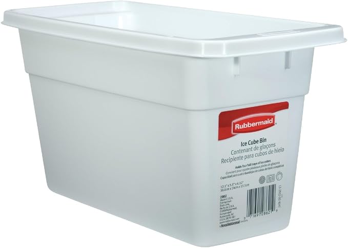 Rubbermaid Ice Cube Bin, White, Holds 4 Trays, Compact Design, Durable Plastic - Image 3