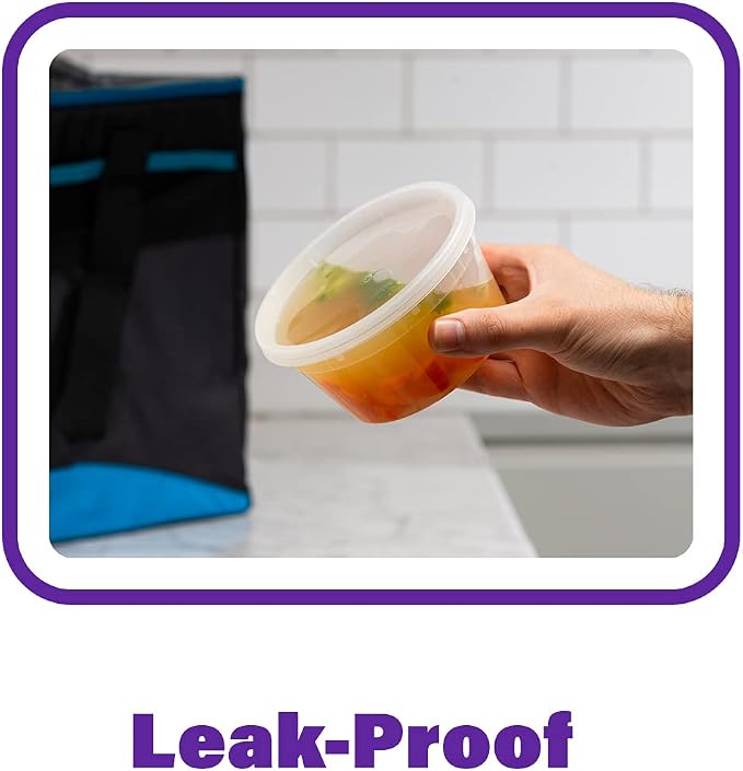 [Case of 240 12 oz. Plastic Food Storage Deli Containers with Lids - Perfect for Storing Soups, Sauces, and Snacks - Image 5