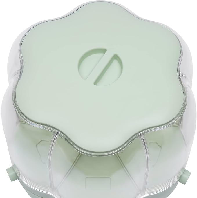 360° Rotating Grain Dispenser With 6 Grids, 13.2lbs Large Capacity Grain Dispenser Rotating Kitchen Storage Containers With Sealed Lid For Peanut Barley Millet And Cereal (Matcha green, 17.6 lbs) - Image 9