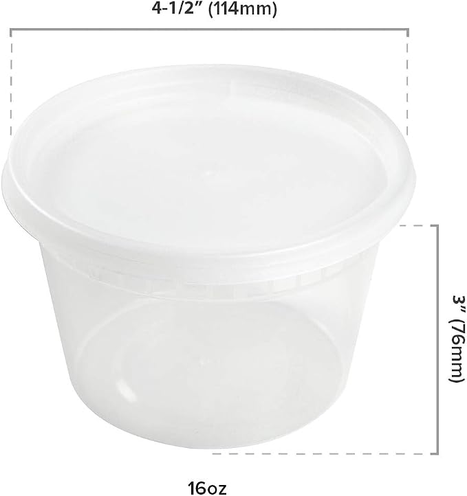 AmerCare 16 Ounce Clear Deli Container with Lid Combo, Case of 240 - Image 4