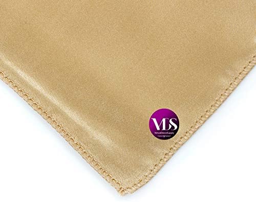 VDS - 50 Pieces | Satin Napkins 20 x 20 Inch Square | Kitchen & Dinner Table Napkins Cloths Handkerchief for Restaurant Bistro Wedding Christmas Birthday Party Dinner Decoration (Champagne) - Image 5