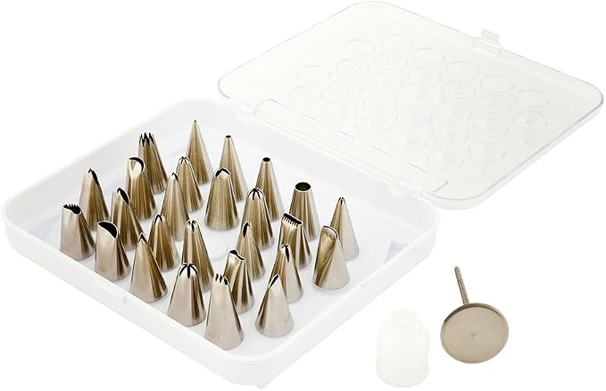Restaurantware Cake Decorating Tips Set 28-Piece Set of Stainless Steel Icing Nozzles, Durable Pastry Bag Tools, Rust-Resistant Dessert Decoration Kit, Silver - Image 6