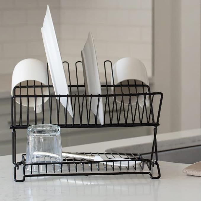 Better Houseware 1483 Junior Folding Dish Rack, Black - Image 5