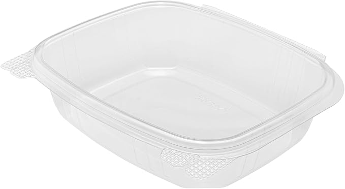 Karat 24oz - 200 ct PET Clamshell Square Deli Containers - For Pasta Salads, Fruit, Deli Sides, and Home Meal Prep - Clear Plastic Food Containers I 7.26"x6.2"x2.05" - Image 9
