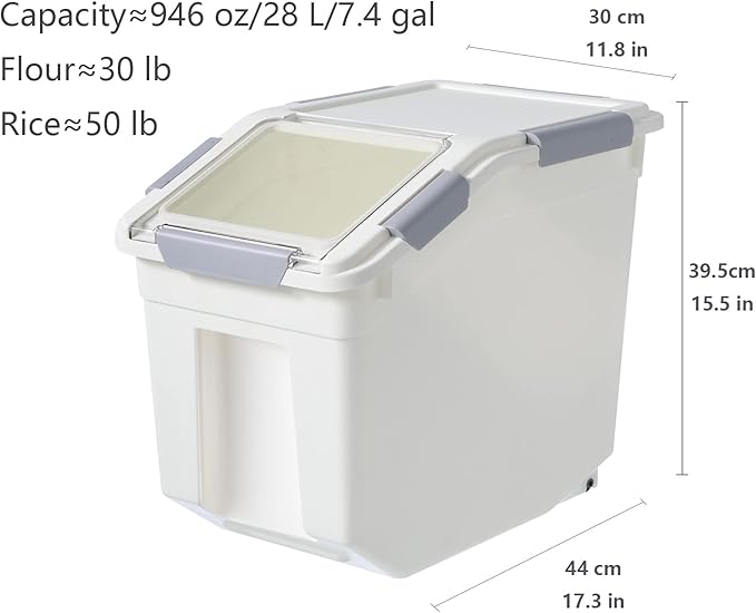 CITY BABY 2 Pack Airtight Flour Storage Container With Scoop,Dry Food, Sugar, Baking Supplies,Rice Container Set -BPA Free- Pet Food Storage Container,Dog Cat Birds Food Bin(30LB) - Image 6