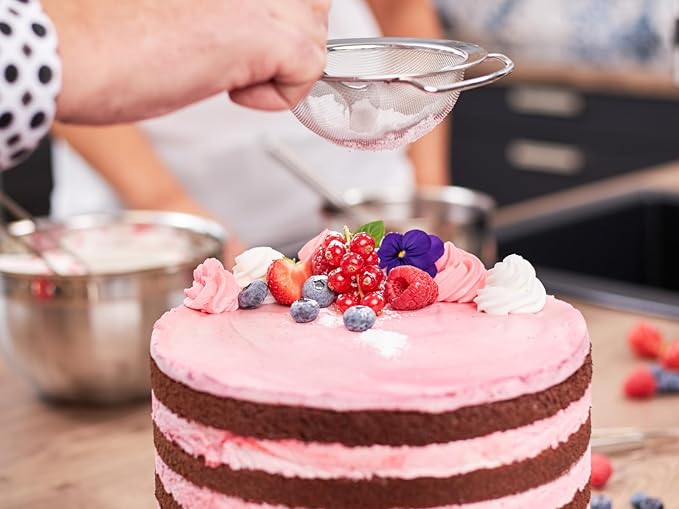 Rösle Stainless Steel Round Handle Kitchen Strainer, Fine Mesh, 9.5-inch - Image 3