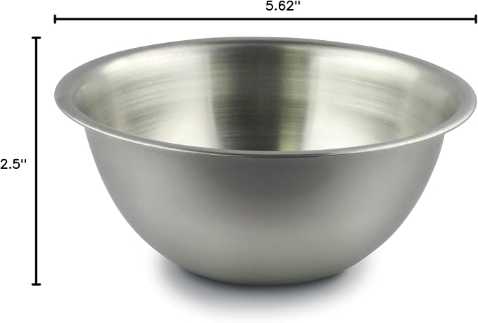 Fox Run Brands 1/2-Quart Stainless Steel Mixing Bowl, Silver | Perfect For Dips, Sauces, Eggs & Dressings | Stable Flat Base | Durable & Dishwasher Safe Stainless Steel Bowl | Mix & Serve - Image 7